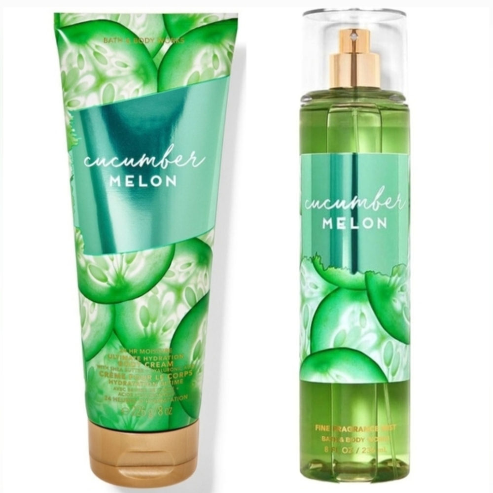 Bath & Body Works Cucumber Melon Fine Fragrance Mist & Ultimate Body Cream Set